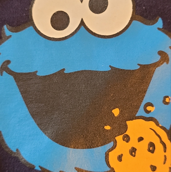 Sesame Street Cookie Monster navy long sleeved onesie/bodysuit - Picture 4 of 4